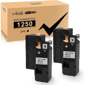V4ink High High Livel Compatible Toner Cartridge Placeming لـ Dell 1250 810WH (Black 2 pack) للاستخدام في Dell 1250C C1760NW 1350CNW 1355CN 1355CNW C1765NF C1765NFW DELL 1350 1355 C1760 C1765 (BK)