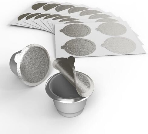 Reusable Capsules for Nespresso OriginalLine - 6pcs Refillable Coffee Pods,Stainless Steel Cups Compatible for Nespresso OriginalLine Machine (6Pods+100pcs Lids+Storage Board) in Saudi Arabia