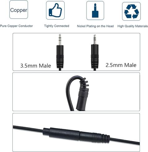 1pcs 0.3m/1ft 3.5mm إصلاح الإصلاح مقبس القابس Trs 3 قطب ستيريو أنثى ، قابس أنثى 3.5 ملم إلى سلك عاري مفتوح كابل in Kuwait