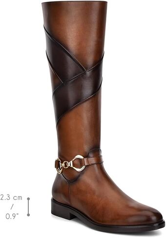 FRANCO CUADRA Women's Riding Boot in Genuine Leather Brown, 83TTSTS in Kuwait