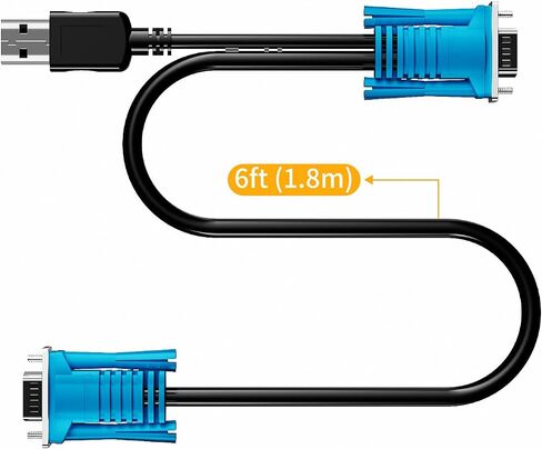 2 في 1 HDMI-USB KVM Cable 6ft for HDMI KVM Switch in Kuwait