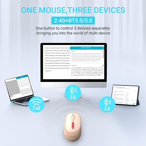 2025 AI Mouse, Bluetooth Wireless Mouse with Voice Input Search, Voice and Word Translation, Form Document Output, Code Generation, AI Writing, AI Drawing, Rechargeable, for Windows, macOS(Black) in Kuwait