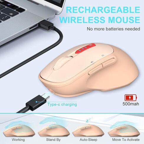 2025 AI Mouse, Bluetooth Wireless Mouse with Voice Input Search, Voice and Word Translation, Form Document Output, Code Generation, AI Writing, AI Drawing, Rechargeable, for Windows, macOS(Black) in Kuwait