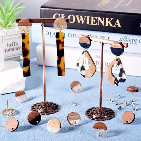 Beadthoven 8 Pairs Wood Stud Earrings Posts with Loop Sports Ball Printed Wooden Earrings Blanks Findings with Ear Nuts Basketball Football Rugby Earrings Pins for Jewelry Making DIY Crafts Supplies in Saudi Arabia