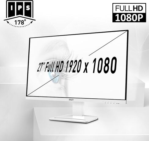 MSI PRO MP275 E2 27-inch IPS 1920 x 1080 (FHD) Gaming Office Monitor, 120Hz, Free-Synch, HDMI, DisplayPort, VGA Port, VESA Mountable, Tilt, Speaker, 4-Side Slim Bezel 1ms, Black in Saudi Arabia