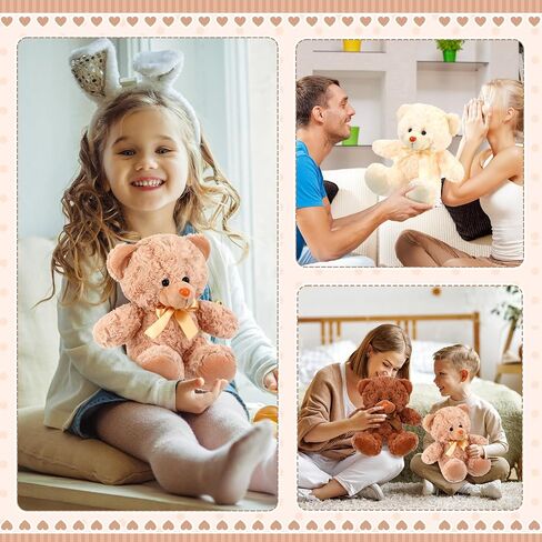 Civaner 9 Packs 8 Inch Bear Stuffed Animals Bulk Plush Bears Doll Toys for Baby Shower Graduation Birthday Wedding Christmas Decorations Party Favor Gift(Bright Color) in Saudi Arabia