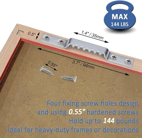 Sawtooth Picture Hangers Heavy Duty - Supports 144 lbs, 15 Pack Large Sawtooth Hangers with Screws, for Hanging Heavy Photos Frame Paintings Decorations in Saudi Arabia