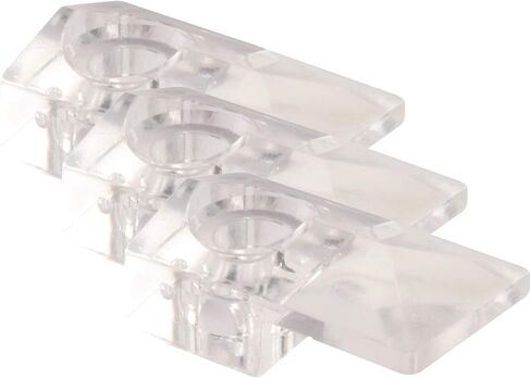 Prime-Line 193671 Mirror Clip ، Clear Acrylic ، يناسب 1/4 بوصة مرايا زجاجية سميكة (18 حزمة) in Kuwait