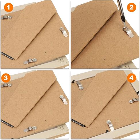 HARFINGTON 100PCS إطار الصورة الدعم مقاطع الأجهزة مع 100pcs براغي الصورة إطار تشغيل زر الدوران مقاطع الدعم لالتقاط الصور المعلقة ، أسود in Saudi Arabia