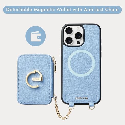 Custype for iPhone 16 Pro Wallet Case لـ Magsafe ، حقيبة الهاتف المغناطيسية القابلة للفصل in Kuwait