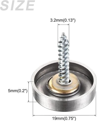 METALLIXITY Mirror Screws (19mm/0.75") 10Pcs, Decorative Cover Cap Nails Brushed - for Sign Advertising Hardware, Construction, Silver Tone in Saudi Arabia