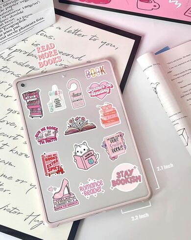 Book Stickers for Kindle, 100PCS Bookish Reading Stickers for Laptop, Booktok Stickers Book Lover Clear Case Stickers Gifts Accessories for Teens Adults in Kuwait