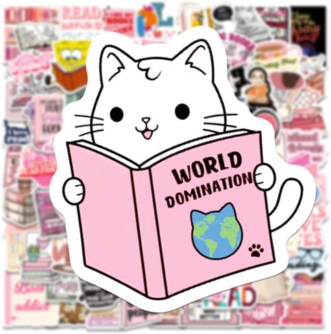 Book Stickers for Kindle, 100PCS Bookish Reading Stickers for Laptop, Booktok Stickers Book Lover Clear Case Stickers Gifts Accessories for Teens Adults in Kuwait