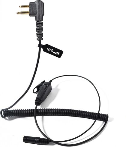 HYS 2-Pin to 3.5mm Female Plug Adaptor Coil Cable with PTT&Mic for 2pin M Motorola Walkie Talkie–Connects to Listen Only 3.5mm Jack Headset and CP200 RDU RMU Two Way Handheld Amateur/Ham Radio (3pcs) in Saudi Arabia