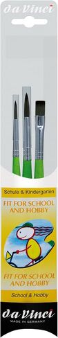 da Vinci Student Series 4209 School and Kindergarten Paint Brush Set, Synthetic with Green Handle, 3 Brushes in Saudi Arabia