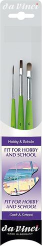 da Vinci Student Series 4209 School and Kindergarten Paint Brush Set, Synthetic with Green Handle, 3 Brushes in Saudi Arabia
