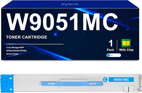 W9051MC Cyan Toner Cartridge High Yield Replacement for HP W9051MC Toner Cartridge for Color Managed MFP E87640 E87640Z E87650 E87650Z E87660 Printer Ink 1-Pack in Saudi Arabia