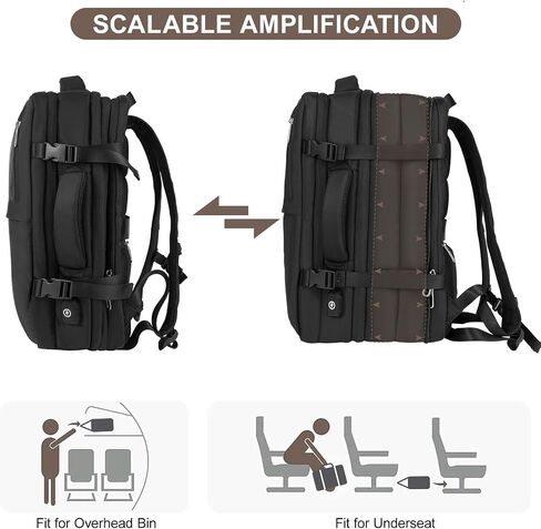 Travel Laptop Backpack with USB Charging Port Business Anti Theft Water Resistant Flight Approved Expandable Backpack (black) in Saudi Arabia