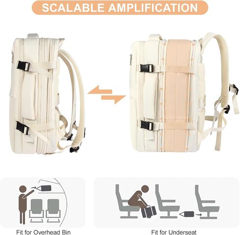 Travel Laptop Backpack with USB Charging Port Business Anti Theft Water Resistant Flight Approved Expandable Backpack (black) in Kuwait