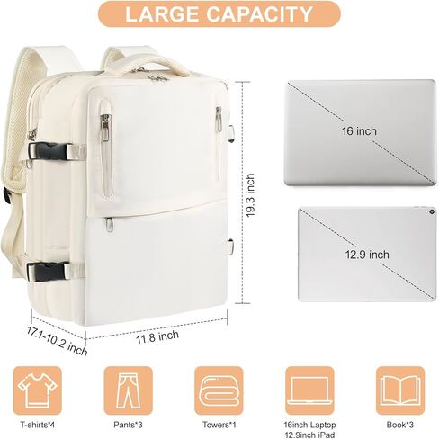 Travel Laptop Backpack with USB Charging Port Business Anti Theft Water Resistant Flight Approved Expandable Backpack (black) in Kuwait