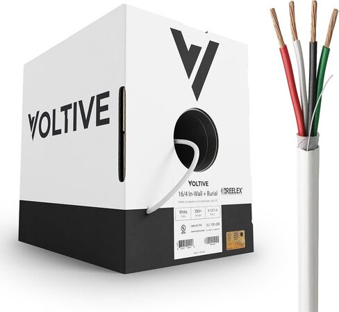 12/2 Speaker Wire, in-Wall CL3 & Direct Burial, Black, 500ft - 12AWG, 2 Conductors, Stranded Oxygen-Free Copper, UL Listed - V-1206-5 in Kuwait