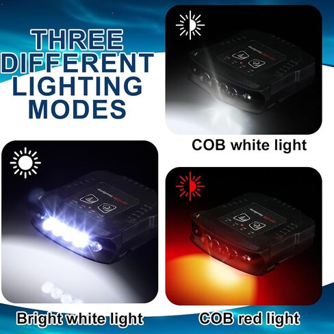 VIHOSE 2 Pcs LED Cap Lights Clip on Hat USB Rechargeable Cap Flashlight Waterproof Ultra Bright Hats Headlamp with Charging Cables for Christmas Fishing Camping Running Hand Work(Black) in Saudi Arabia