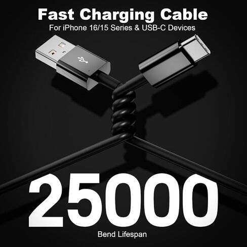 Car Carplay Cable for iPhone 16 15/16 15Pro/16 15Pro Max/16 15Plus, USB A to USB C Cable for iPad Pro 13/12.9/11 inch/Air 5/4th/Mini, 2Pack Car Charger Fast Charging Carplay USB C Cord (White-3FT) in Kuwait