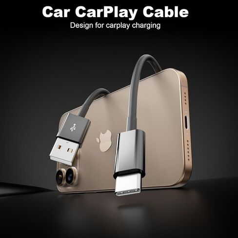 Car Carplay Cable for iPhone 16 15/16 15Pro/16 15Pro Max/16 15Plus, USB A to USB C Cable for iPad Pro 13/12.9/11 inch/Air 5/4th/Mini, 2Pack Car Charger Fast Charging Carplay USB C Cord (White-3FT) in Kuwait