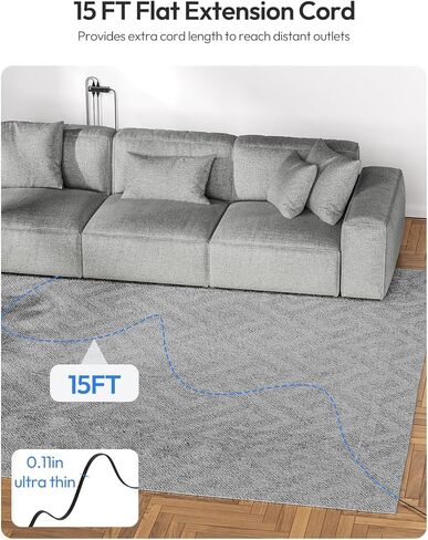 Purple Power Strip, NTONPOWER Surge Protector Power Strip 5FT Flat Extension Cord, 9 Outlets 3 USB Ports(1 USB C), Wall Mount, 1080J, Multiple Outlets for Home Office, Vanity Desk, Nightstand,Women in Kuwait