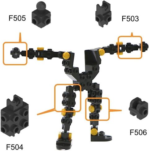 MyBuild Bricks Creative Building Bricks F504 - Build Mech Section, Toy Building Block Spare Parts Socket and Clip 18 Pieces in Saudi Arabia