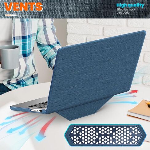 Designed for MacBook Pro 14 Inch Case 2021 2022 2023 2024 Release A3112 A3401 A3185 M4 A2918 A2992 M3 A2779 M2 A2442 M1 Pro/Max Protective Premium Fabric Case, Tibetan Blue in Saudi Arabia