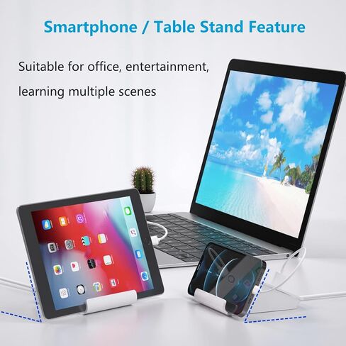 VHBW USB Charging Station, 6 Port 3USB-A and 3USB-C Charging Station for Multiple Devices, Multi USB Nightstand Charger Station with Phone Stand (ETL Listed, 6Ft Extension Cord, White) in Kuwait