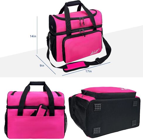 WOLT Bowling Ball Bag for 2 Balls, 2 Ball Bowling Bag with Padded Ball Holder- Fits Bowling Shoes Up to Mens Size 16, bowling accessories in Kuwait