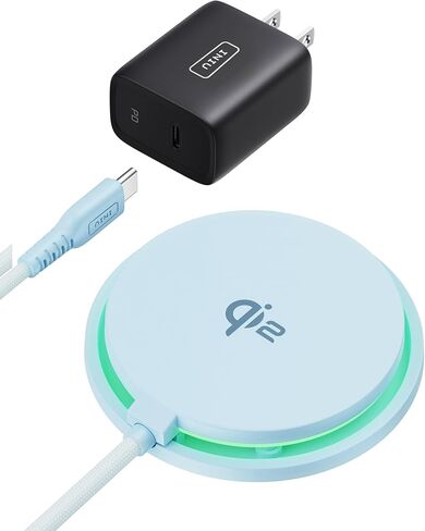 INIU Wireless Charger, 15W Fast Charging LED Mag-Safe Charger, Travel Magnetic Charging Pad Compatible with iPhone 16/15/14/13/12 Series, AirPods 3/2/Pro/Pro 2 (with Adapter) in Saudi Arabia