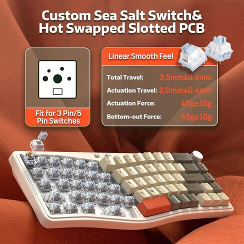 ATTACK SHARK AKS068 Wired Mechanical Gaming Keyboard 65% Alice Layout Hot-swapped Gasket Mount with RGB Backlit VIA Programmable Knob NKRO TKL AS Pre-lubed Tactile Brown Switch for Win/Mac(Black) in Kuwait