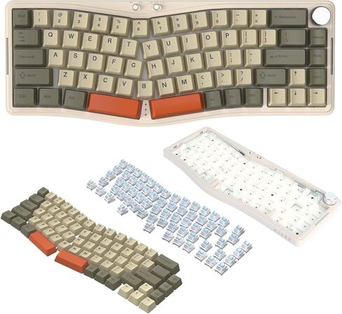 ATTACK SHARK AKS068 Wired Mechanical Gaming Keyboard 65% Alice Layout Hot-swapped Gasket Mount with RGB Backlit VIA Programmable Knob NKRO TKL AS Pre-lubed Tactile Brown Switch for Win/Mac(Black) in Kuwait