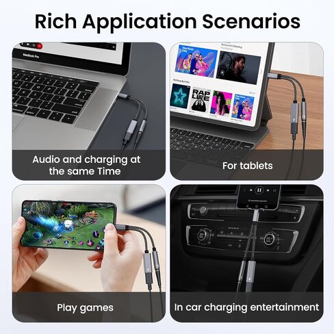 Samsung Galaxy S26 Headphone Adapter, USB C to AUX Mic Jack with PD 60W Fast Charging for Stereo, Earphones, Compatible with Samsung Galaxy S26/S26+/S26 Ultra/S25/S25+, Google Pixel 10/9 in Saudi Arabia