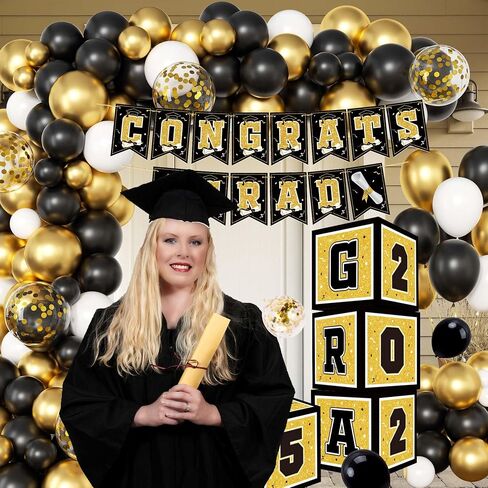 Graduation decorations class of 2025,Grad 2025 Boxes,balloons of number 2025 for men women graduation party decorations（Gold） in Saudi Arabia