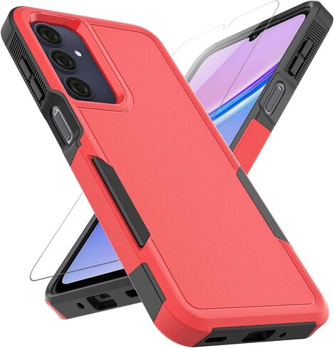 for Samsung Galaxy A16 5G Case: Dual Layer Protective Heavy Duty Cell Phone Cover Shockproof Rugged with Screen Protector - Military Protection Bumper Tough - Samsung Galaxy A16 5G 2025, Black in Saudi Arabia