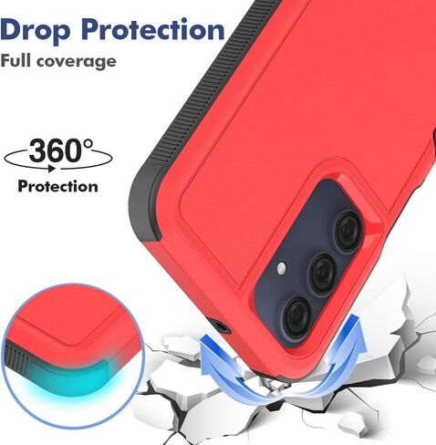 for Samsung Galaxy A16 5G Case: Dual Layer Protective Heavy Duty Cell Phone Cover Shockproof Rugged with Screen Protector - Military Protection Bumper Tough - Samsung Galaxy A16 5G 2025, Black in Saudi Arabia