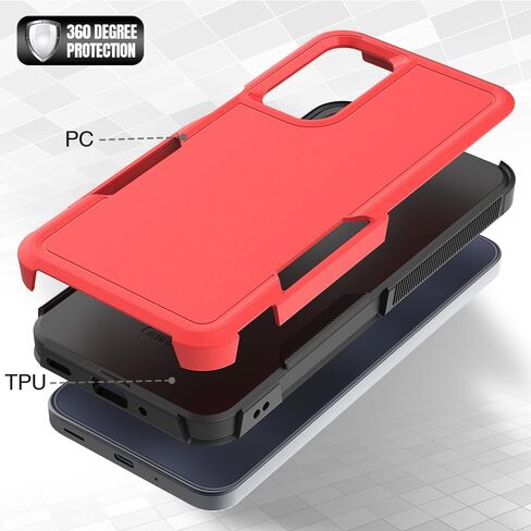 for Samsung Galaxy A16 5G Case: Dual Layer Protective Heavy Duty Cell Phone Cover Shockproof Rugged with Screen Protector - Military Protection Bumper Tough - Samsung Galaxy A16 5G 2025, Black in Saudi Arabia