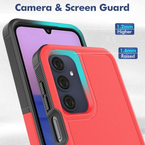 for Samsung Galaxy A16 5G Case: Dual Layer Protective Heavy Duty Cell Phone Cover Shockproof Rugged with Screen Protector - Military Protection Bumper Tough - Samsung Galaxy A16 5G 2025, Black in Saudi Arabia