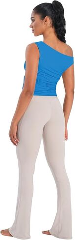 Sunzel Women's Off Shoulder Sleeveless Crop Top, Y2K Trendy Going Out Tank Shirt, Asymmetrical Neckline & Ruched Detail in Kuwait