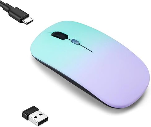 2 حزمة ماوس بلوتوث اللاسلكي ، LED مزدوج الوضع المزدوج القابل لإعادة الشحن الماوس المحمول النحيف الصامت ، المحمول (BT5.2+مستقبل USB) الفئران كمبيوتر الوضع المزدوج ، للكمبيوتر المحمول ، كمبيوتر سطح المكتب ، جهاز الكمبيوتر اللوحي ، الهاتف ، التلفزيون (أسود+و in Kuwait