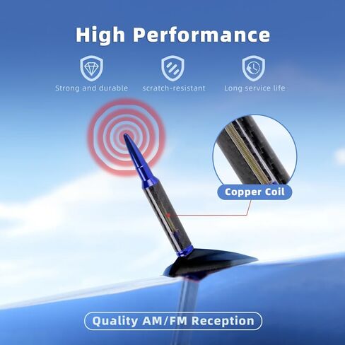 Universal Real Carbon Fiber 50 Cal Car Antenna Compatible with Ford, Dodge, Chevrolet, GMC, Jeep, Toyota Truck Accessories 5.5" Replacement Car Antenna(Red) in Saudi Arabia