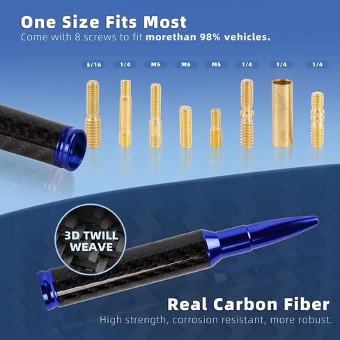 Universal Real Carbon Fiber 50 Cal Car Antenna Compatible with Ford, Dodge, Chevrolet, GMC, Jeep, Toyota Truck Accessories 5.5" Replacement Car Antenna(Red) in Saudi Arabia