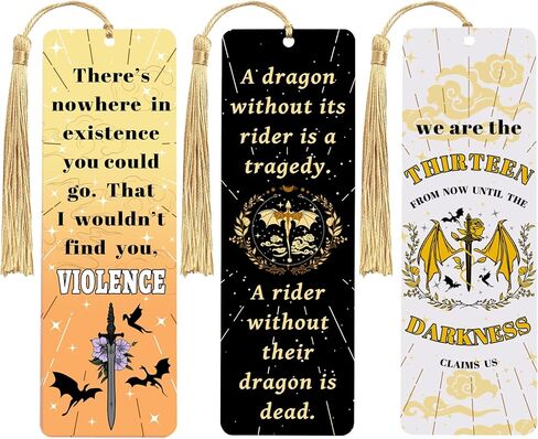 LParkin 3PCS Fourth Wing Merch Dragon Acrylic Bookmarks for Men, Unique Dragon Bookmark Collection, Bookish Gifts for Book Lovers, Page Markers for Bookworms in Saudi Arabia