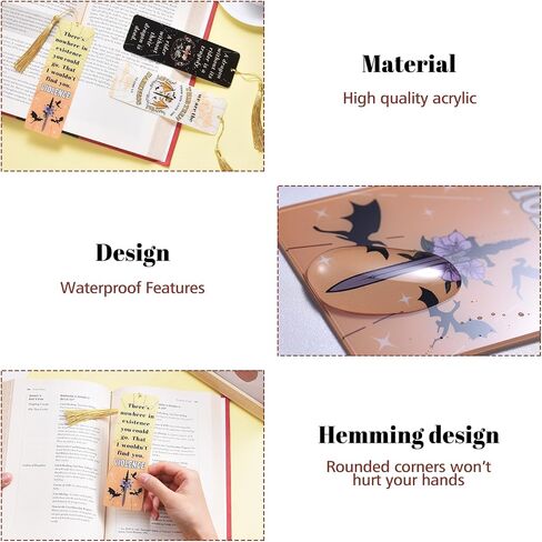 LParkin 3PCS Fourth Wing Merch Dragon Acrylic Bookmarks for Men, Unique Dragon Bookmark Collection, Bookish Gifts for Book Lovers, Page Markers for Bookworms in Saudi Arabia