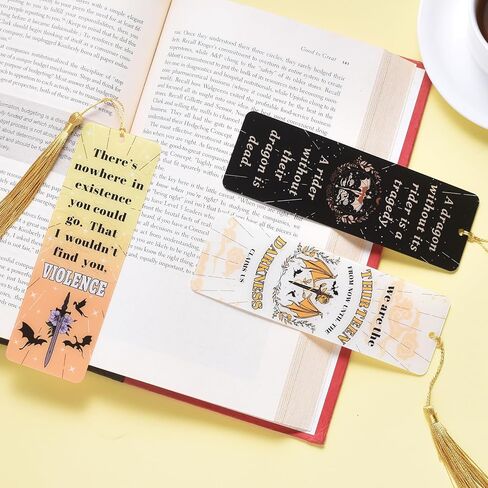 LParkin 3PCS Fourth Wing Merch Dragon Acrylic Bookmarks for Men, Unique Dragon Bookmark Collection, Bookish Gifts for Book Lovers, Page Markers for Bookworms in Saudi Arabia