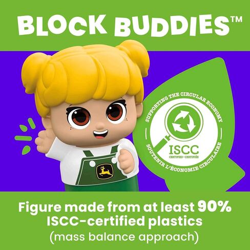 MEGA BLOKS John Deere Toddler Building Blocks Toy Set, Lil’ Tractor with 6 Pieces and Storage, 1 Figure, Green , Ages 1+ Years in Saudi Arabia